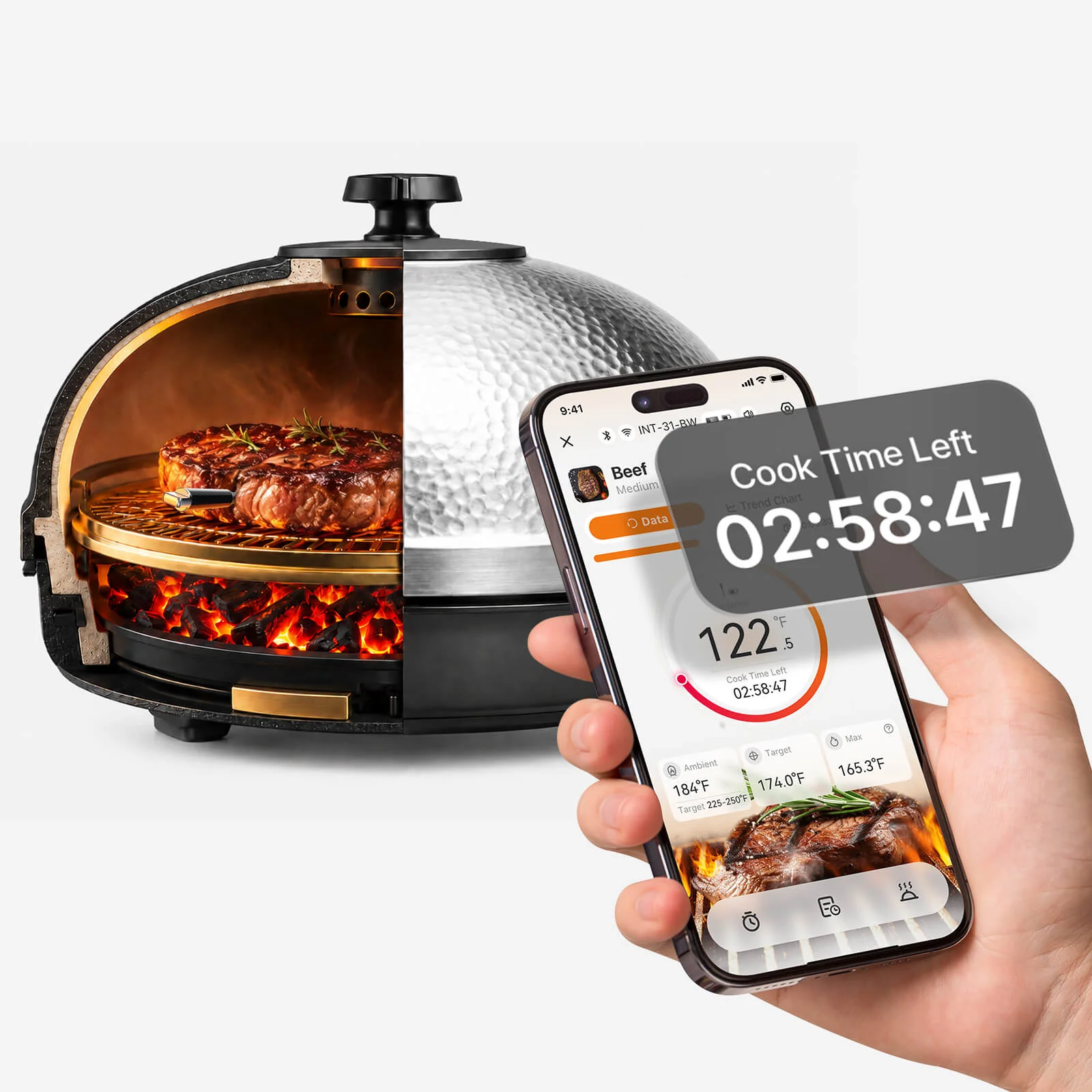 NIST-Certified WiFi & Bluetooth Meat Thermometer INT-31-BW - Image 6