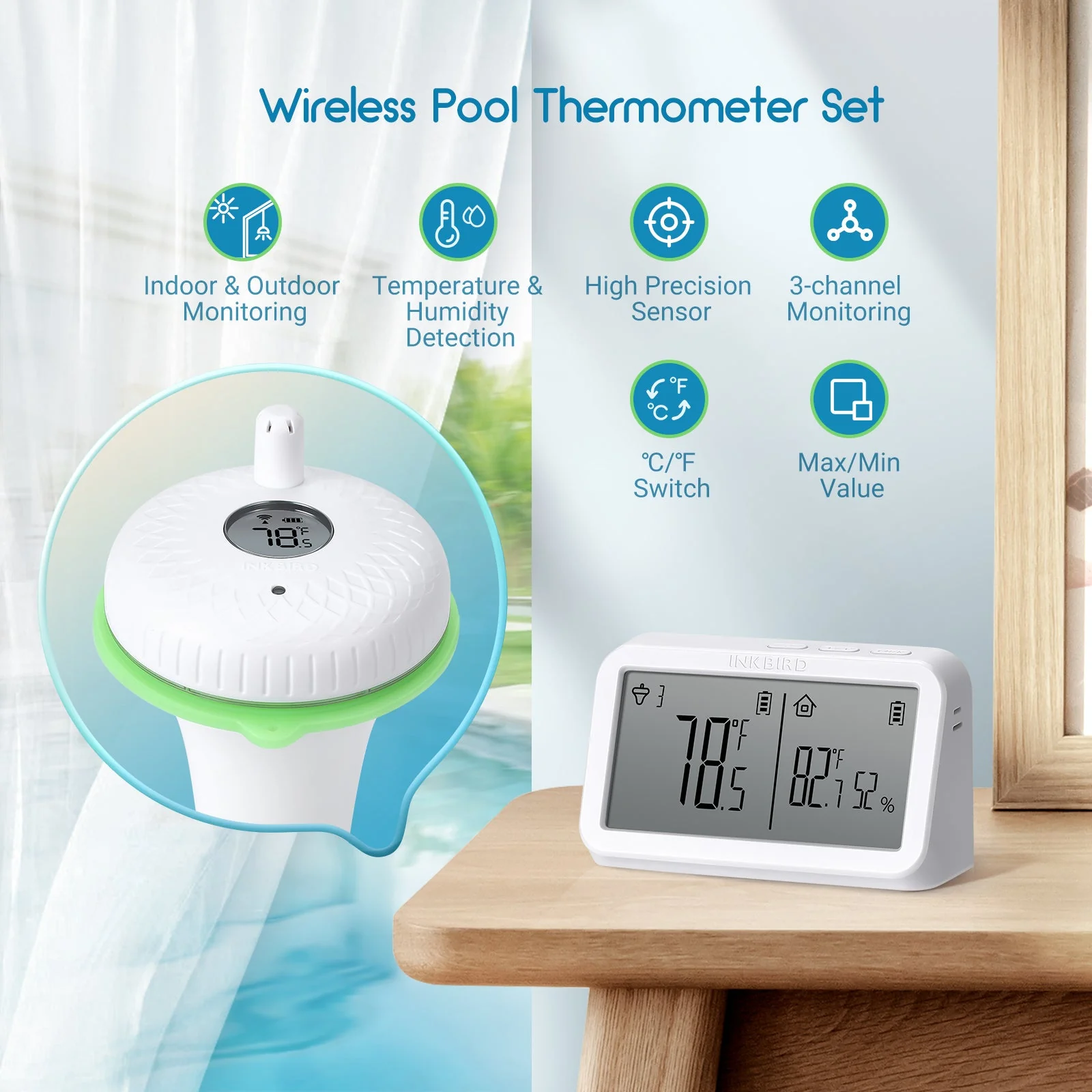 Remote Pool Thermometer Set IBS-P02R - Image 2