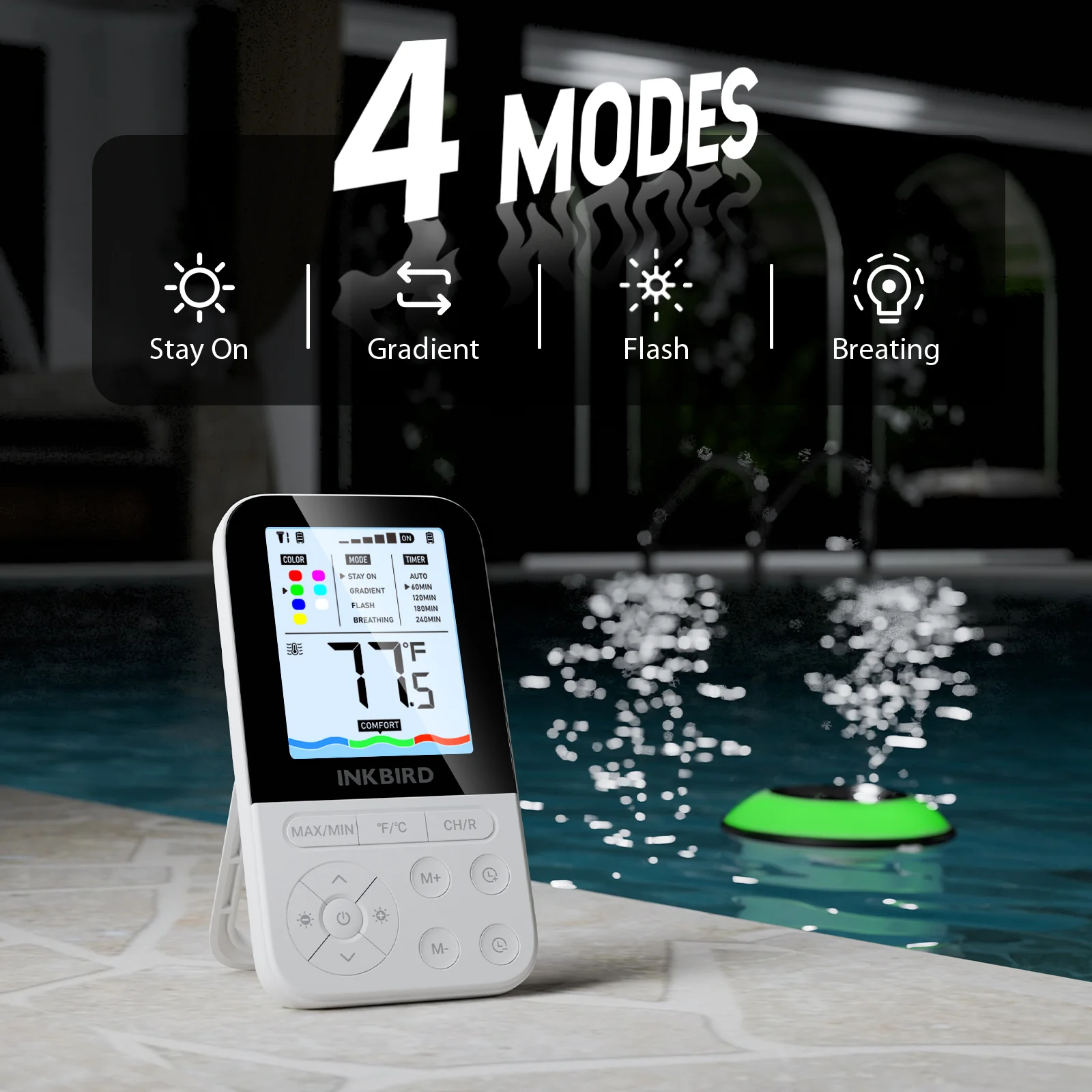 Solar Pool Thermometer IBS-P05R with Ambient Light - Image 8