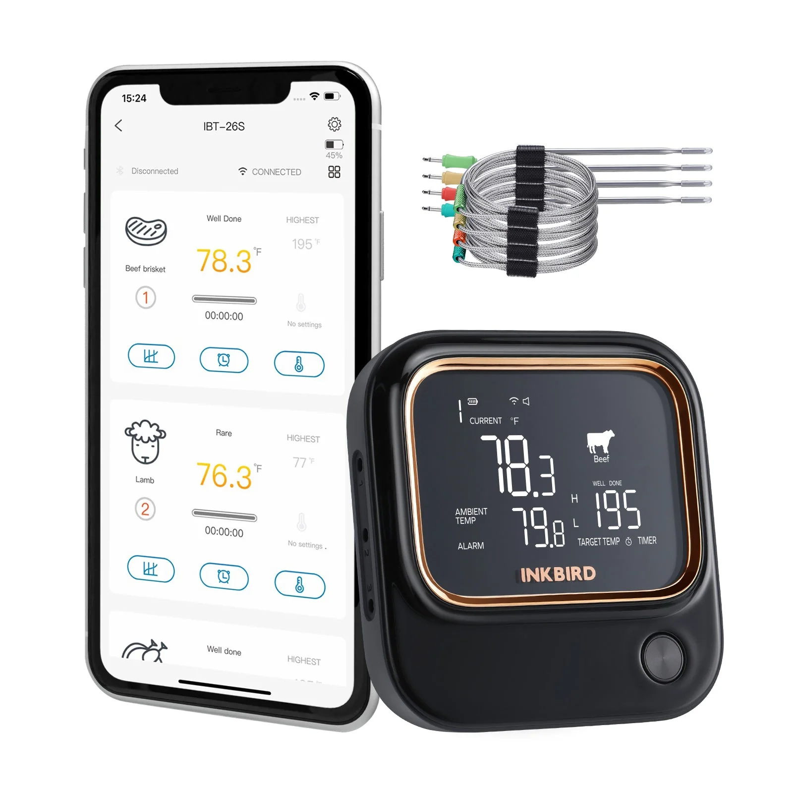 WiFi & Bluetooth BBQ Thermometer IBT-26S - Image 10