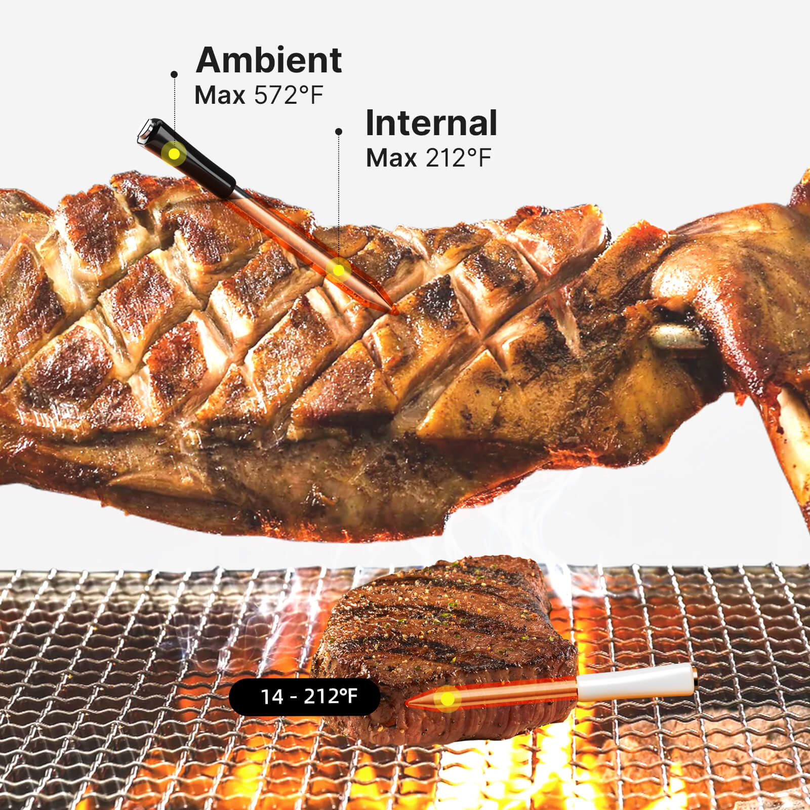 WiFi & Bluetooth Meat Thermometer INT-12-BW - Image 6