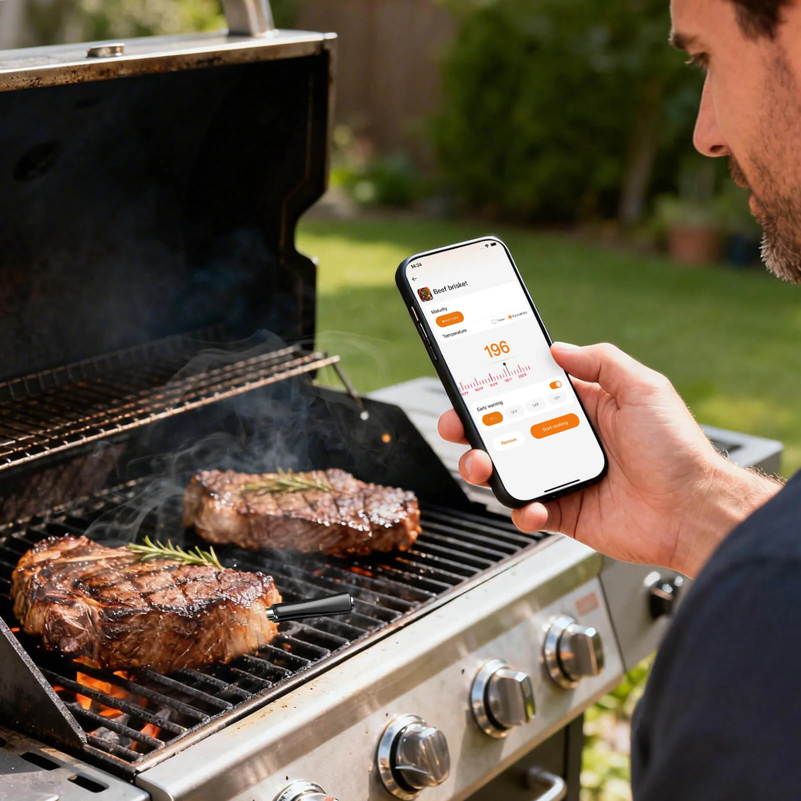 WiFi & Bluetooth Meat Thermometer INT-12-BW - Image 7