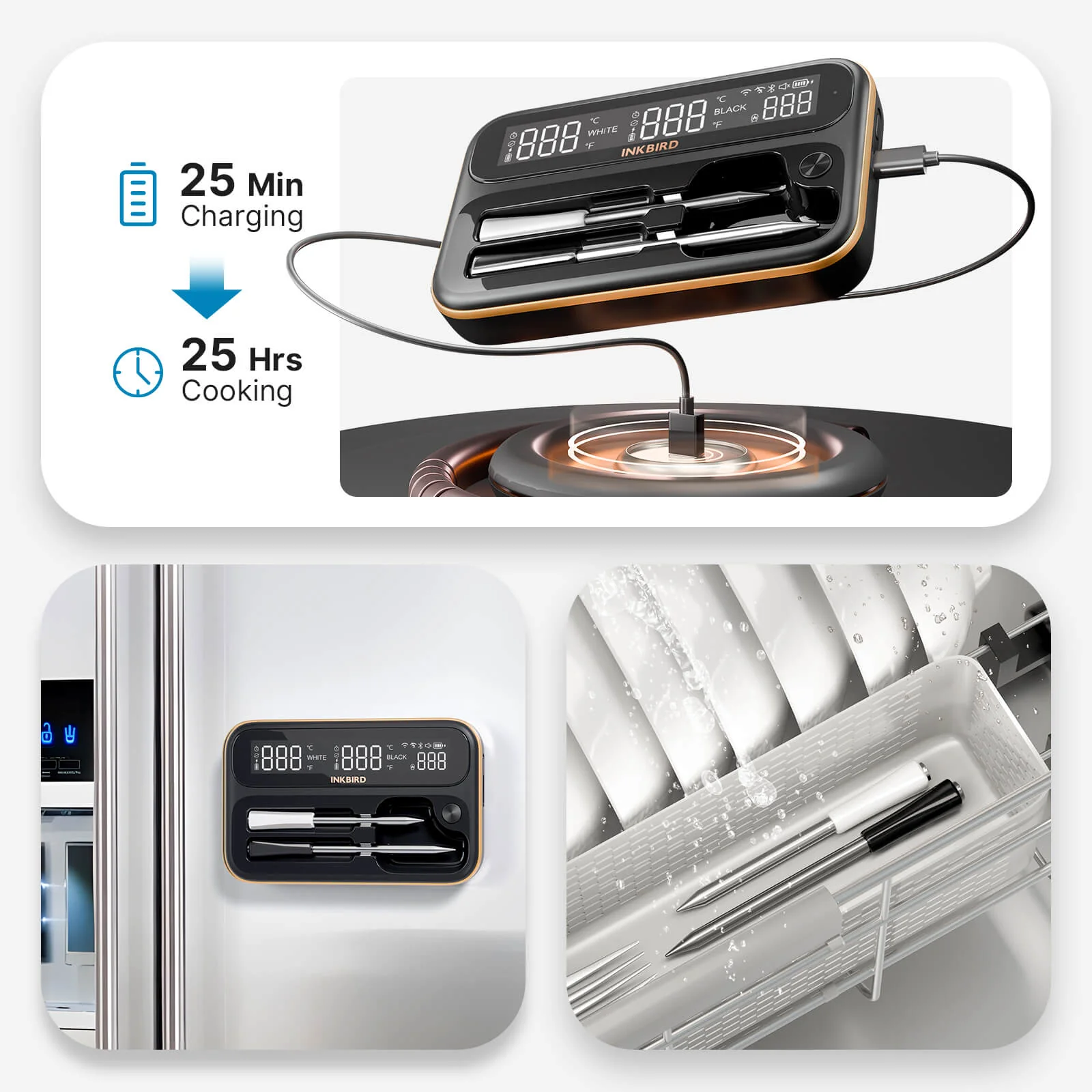 WiFi & Bluetooth Meat Thermometer INT-12-BW - Image 9