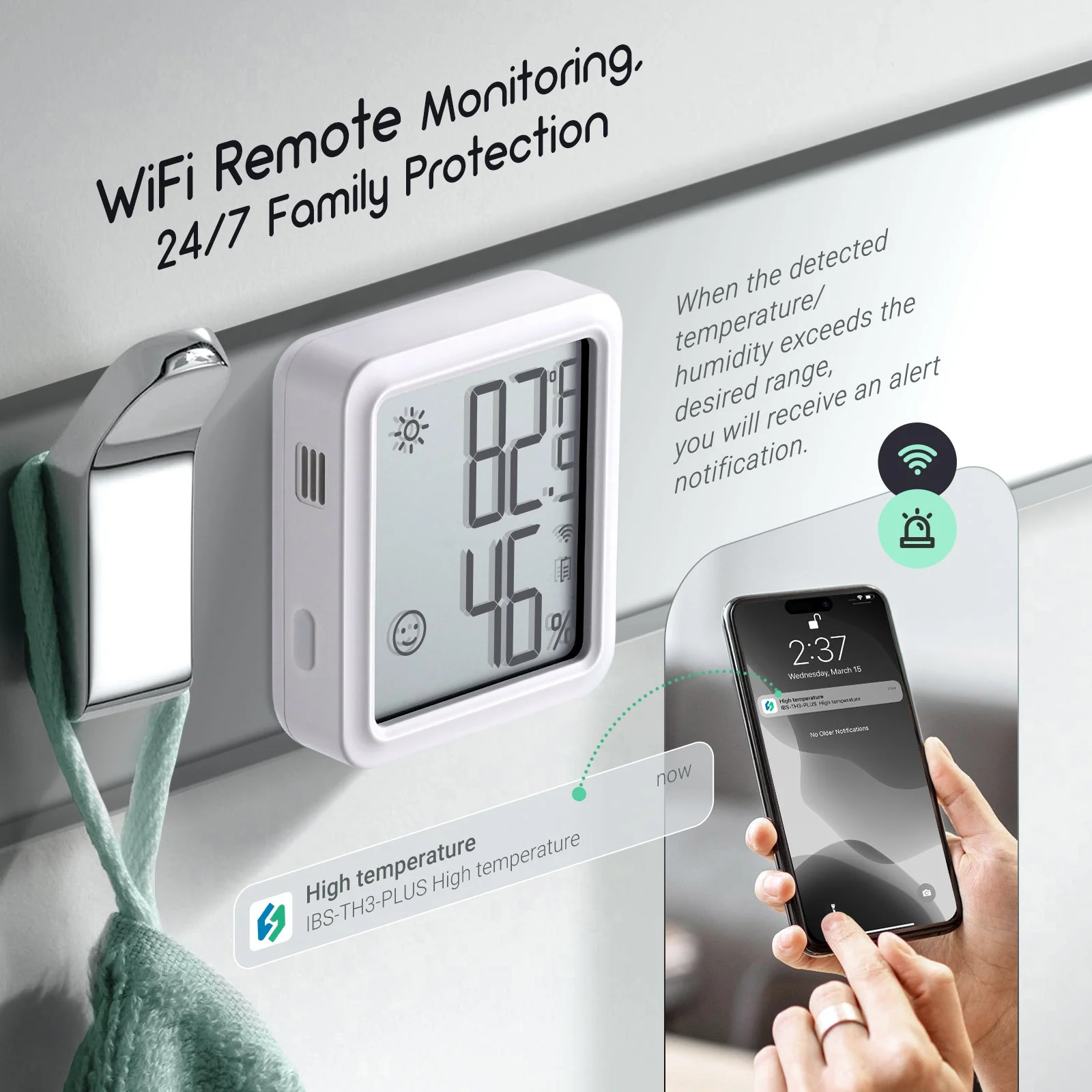 WiFi Hygrometer Thermometer IBS-TH3 WIFI PLUS - Image 2
