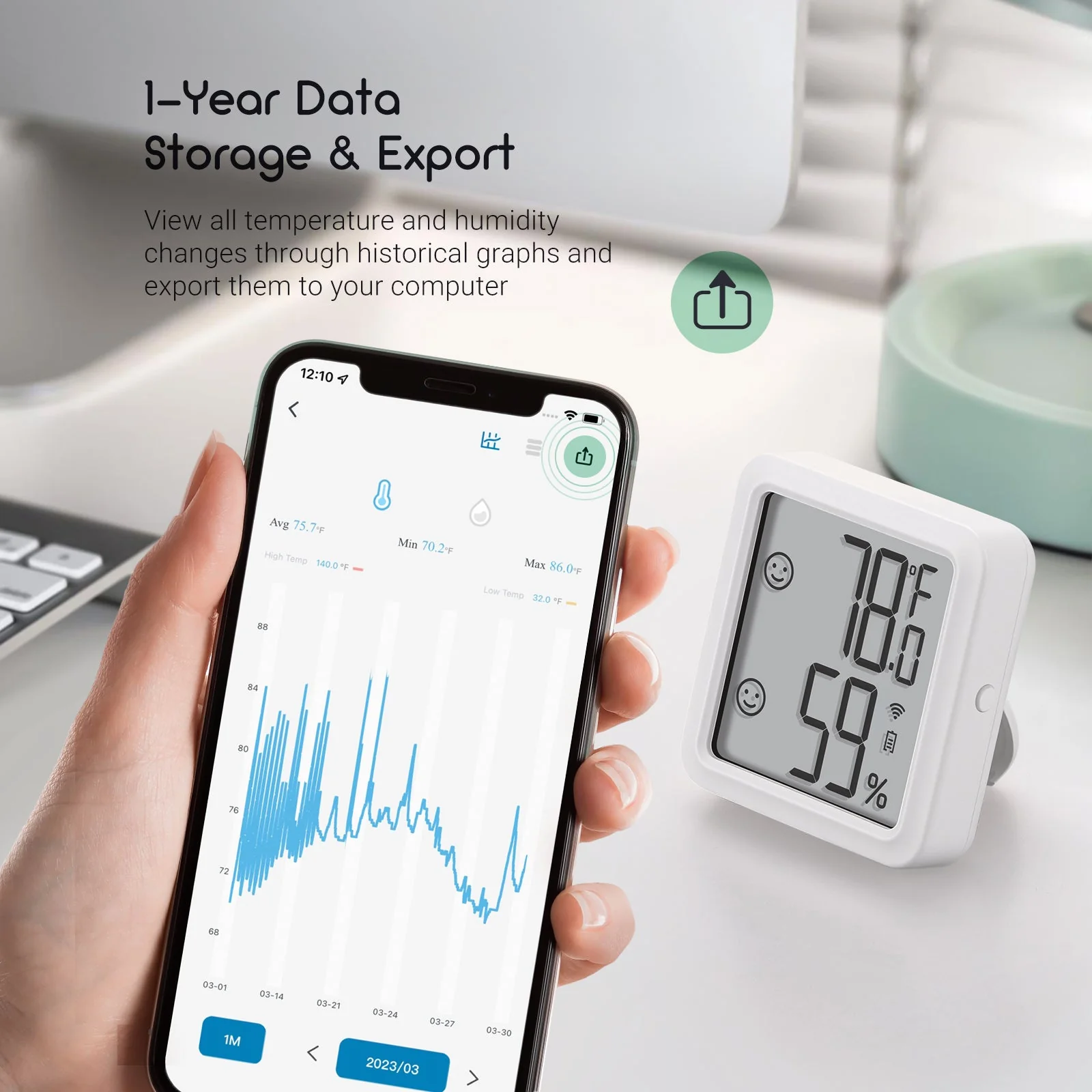 WiFi Hygrometer Thermometer IBS-TH3 WIFI PLUS - Image 4