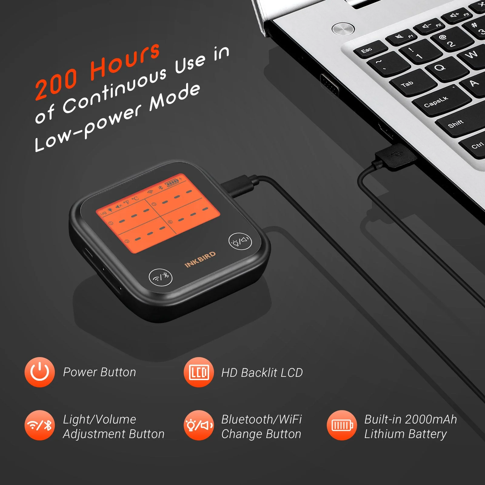 WiFi & Bluetooth BBQ Thermometer IDT-34E-BW - Image 9