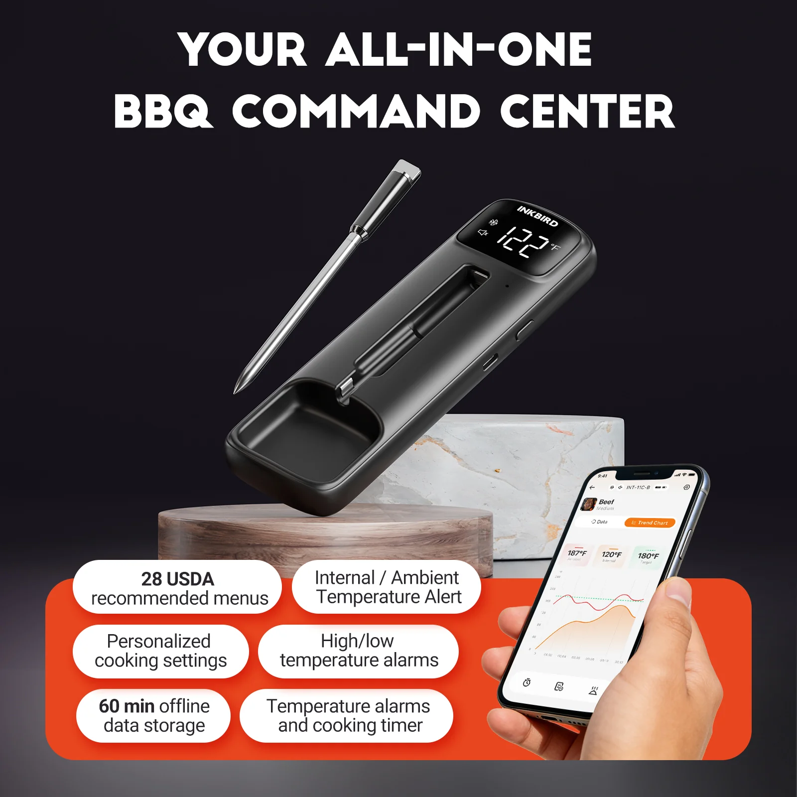Bluetooth Meat Thermometer INT-11C-B - Image 4
