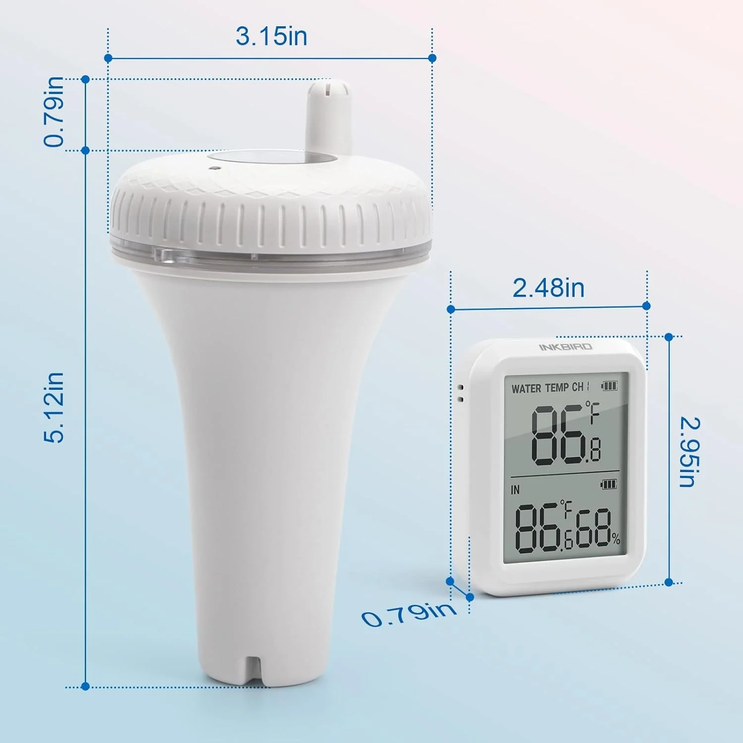 2 Wireless Pool Thermometer IBS-P01R with Wireless Receiver IBS-P01R-O Set - Image 3