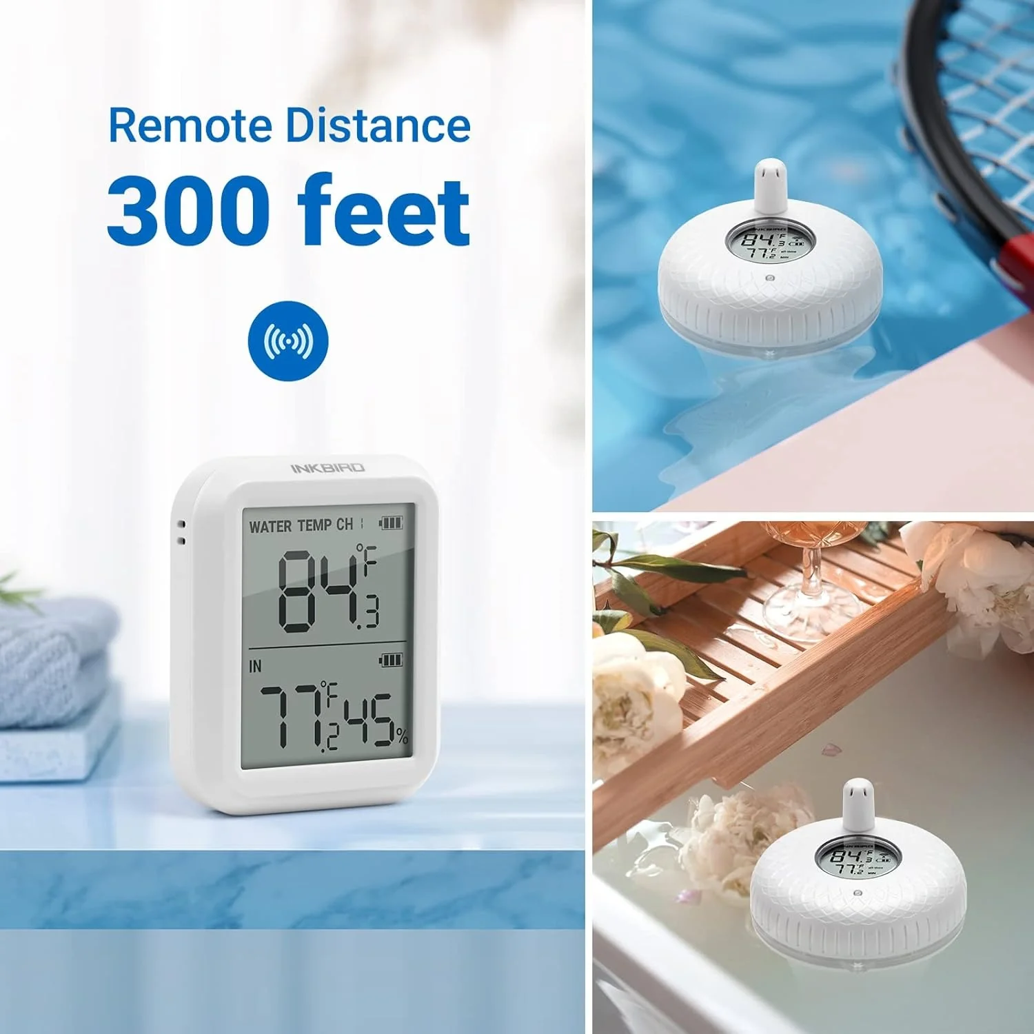 2 Wireless Pool Thermometer IBS-P01R with Wireless Receiver IBS-P01R-O Set - Image 4